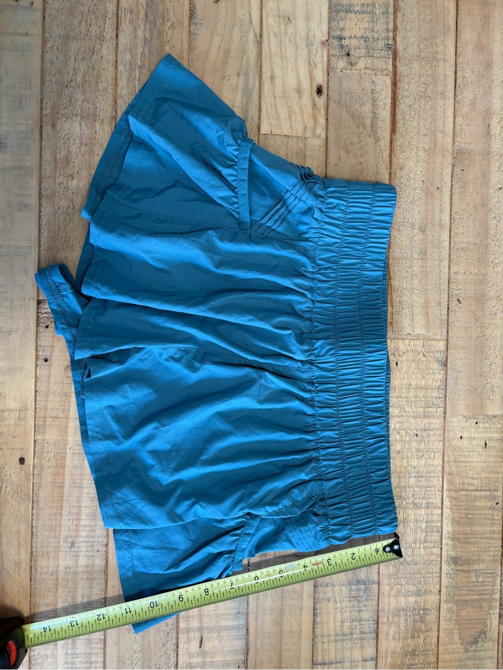 FP Movement by Free People Teal Blue Athletic Shorts with Smocked Waistband
